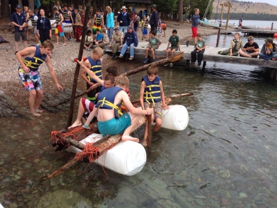 Raft contest at summer camp
