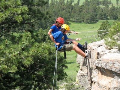 Rappelling at summer camp