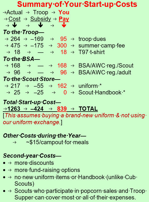 Start-up Cost Summary