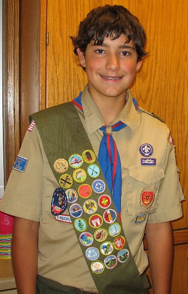 Scout Merit Badge Sash Placement