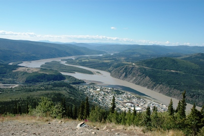 Yukon River Viewed from above Dawson City